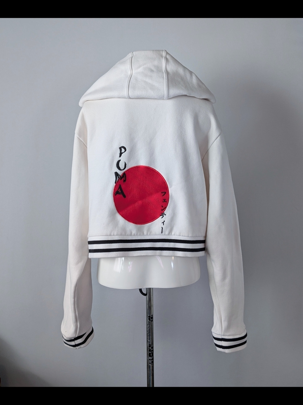 Fenty By Rihanna White Hoodie Rising Sun Back Lace Up Front- PUMA Size Medium